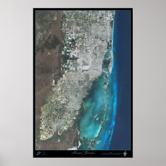 Poster cartaz de satélite de Miami, Flórida
