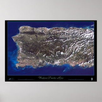 Póster cartaz de satélite de Porto Rico (Oeste)