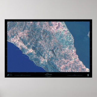 Póster cartaz de satélite de Rivas, Nicarágua