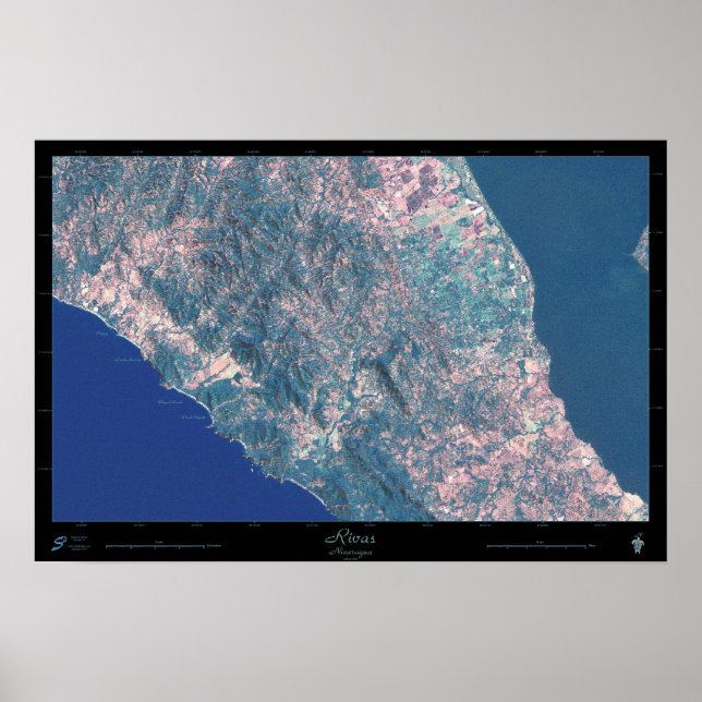 Póster cartaz de satélite de Rivas, Nicarágua (Frente)