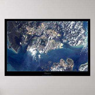 Póster cartaz de satélite de Singapura