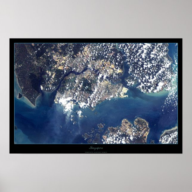 Póster cartaz de satélite de Singapura (Frente)