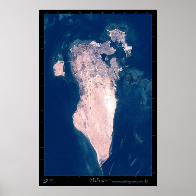 Póster Cartaz de satélite do Bahrein (Frente)