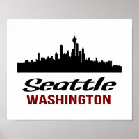 Cartaz de Seattle (tamanho padrão de moldura de im