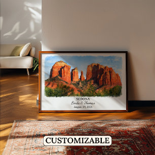 Poster Cartaz de Sedona Arizona, Aquarela, Personalizado