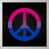 Cartaz de signo de paz da bandeira da bissexualida