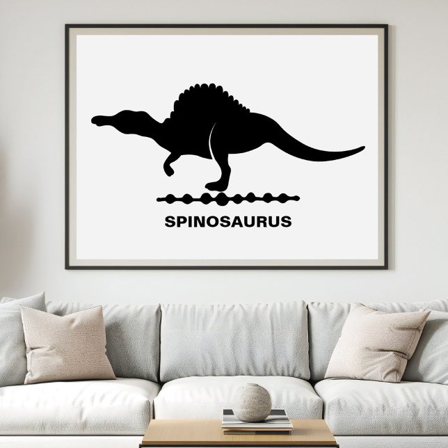 Poster Cartaz de Silhueta de Dinossauro Spinosaurus (Criador carregado)