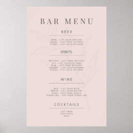 Poster Cartaz de Sinal de Casamento Botânico Minimalista