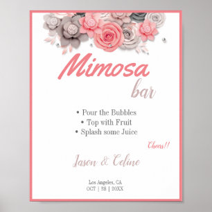Poster Cartaz de Sinal de Casamento do Bar Mimosa