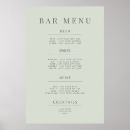 Poster Cartaz de Sinal de Casamento Minimalista Pale Sage