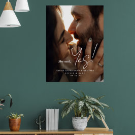 Poster Cartaz de Sinal de Engajamento de Foto de Casal El
