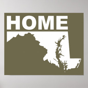 Póster Cartaz de Sinal de Maryland Casa Longe do Estado
