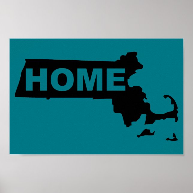 Póster Cartaz de Sinal de Massachusetts Casa Longe do Est (Frente)