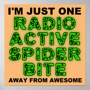 Póster Cartaz de Sinal de Mordida de Aranha Radioativa