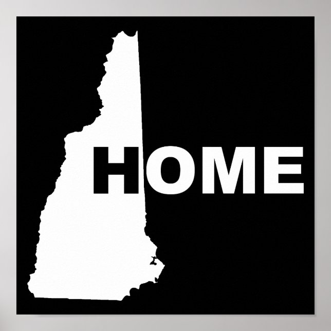 Poster Cartaz de Sinal de New Hampshire Casa Longe do Est (Frente)