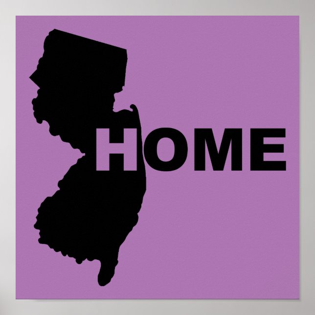 Póster Cartaz de Sinal de Nova Jersey Casa Longe do Estad (Frente)