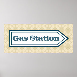 Póster Cartaz de Sinal de Posto de Gasolina