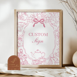 Poster Cartaz de Sinal Personalizado Arco Chinoiserie Chá