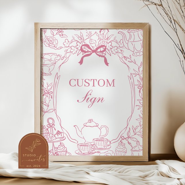 Poster Cartaz de Sinal Personalizado Arco Chinoiserie Chá (Criador carregado)