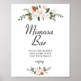 Poster Cartaz de sinalização de bar de mimosa para chá de