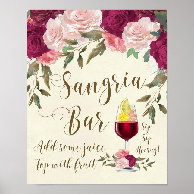 Poster Cartaz de sinalização de bar de sangria (Frente)