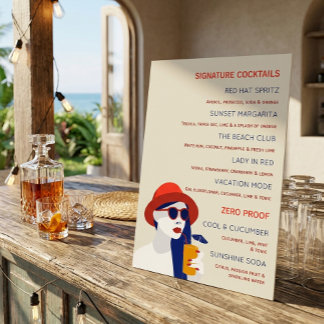 Poster Cartaz de Sinalização de Bebidas com Assinatura do