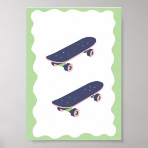 Poster Cartaz de Skate dos Rapazes Fixe