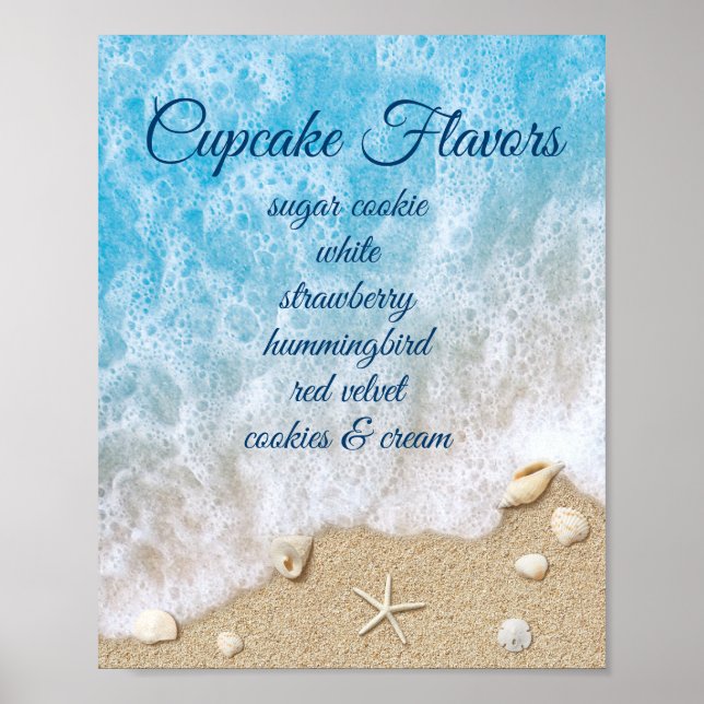 Poster Cartaz de Sobremesa de Ondas da Praia Azul (Frente)