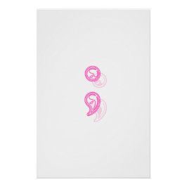 Póster Cartaz de Sombra de Ponto e Vírgula Rosa