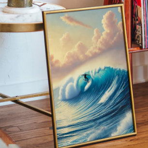 Poster Cartaz de Surf de Onda do Oceano   Arte de Parede 
