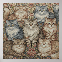 Poster Cartaz de Tapeçaria de Gato Vintage