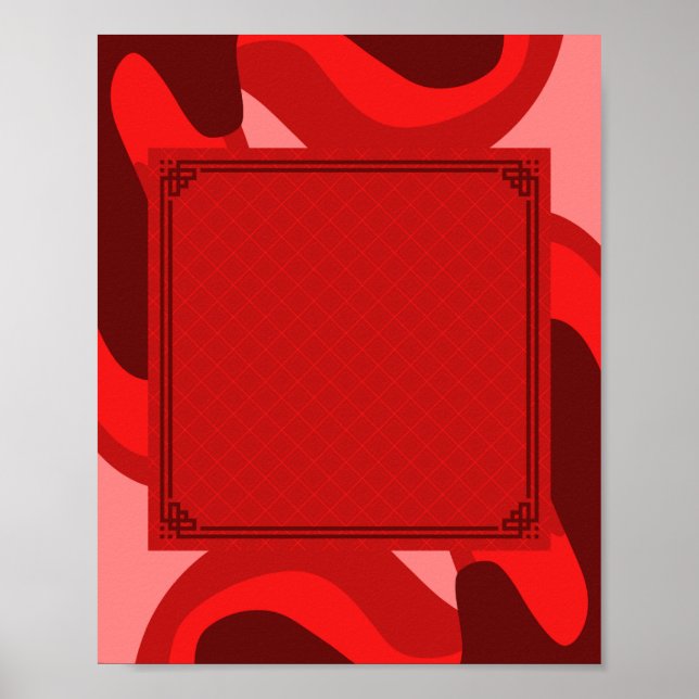 Poster Cartaz de Tema Vermelho para Eventos (Frente)