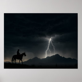 Poster Cartaz de Tempestade no Deserto - Relâmpago