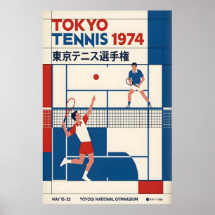 Poster Cartaz de Tênis de Tóquio Gráfico Esportivo Vintag
