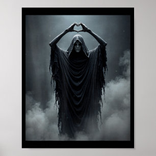 Poster Cartaz de terror de rosto assustador mãos coração