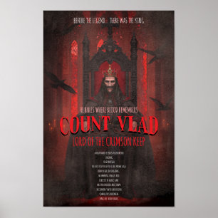 Poster Cartaz de Terror do Conde Drácula Gótico