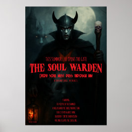 Poster Cartaz de Terror Gótico Arte de Parede Guardião da