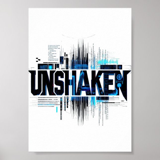 Poster Cartaz de Tipografia Cyberpunk Inabalável (Frente)