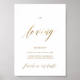 Poster Cartaz de tipografia de script elegante dourado