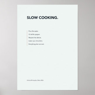 Poster Cartaz de tipografia Slow Cooking