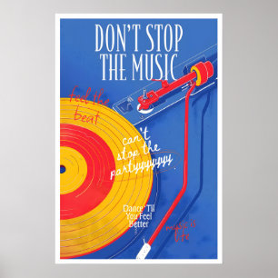 Poster Cartaz de Toca-Discos de Vinil Retro – Amante de M