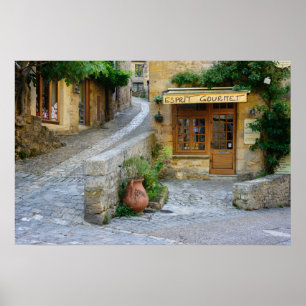 Póster Cartaz de Townscape em Dordogne, França