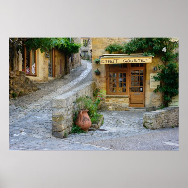Póster Cartaz de Townscape em Dordogne, França (Frente)