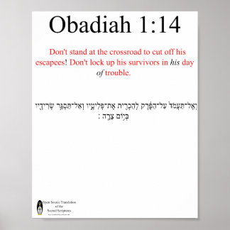 Poster Cartaz de Tradução de Código Aberto Obadias 1:14