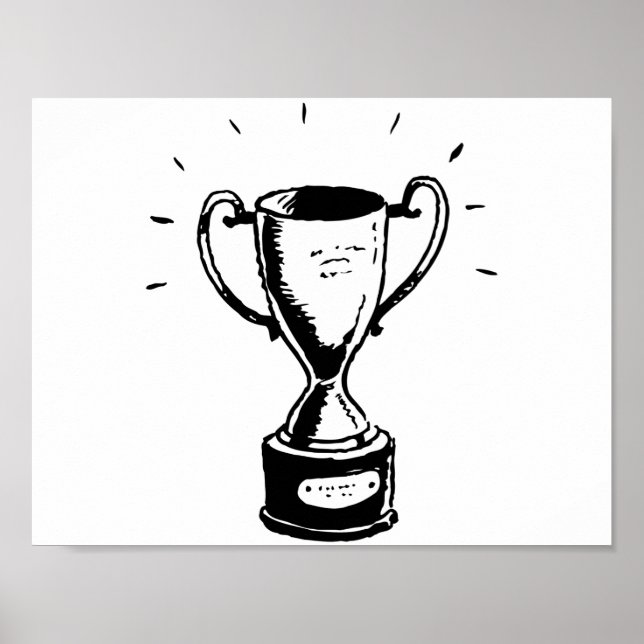 Poster Cartaz de Troféu Preto e Branco (Frente)