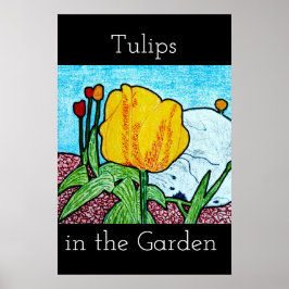 Poster Cartaz de Tulipas no Jardim