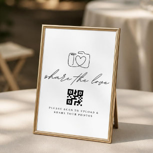 Poster Cartaz de Upload de Fotos com QR Code Minimalista