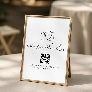 Poster Cartaz de Upload de Fotos com QR Code Minimalista