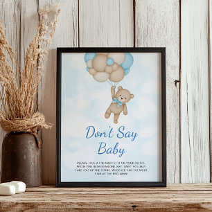 Poster Cartaz de Urso de Pelúcia Não diga Bebê