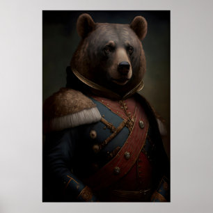 Poster Cartaz de Urso Pintura Militar Renascentista Vinta